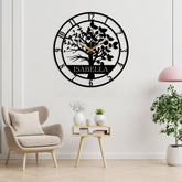 Custom Acrylic Tree of Life Wall Clock, Personalized Name Wall Clock